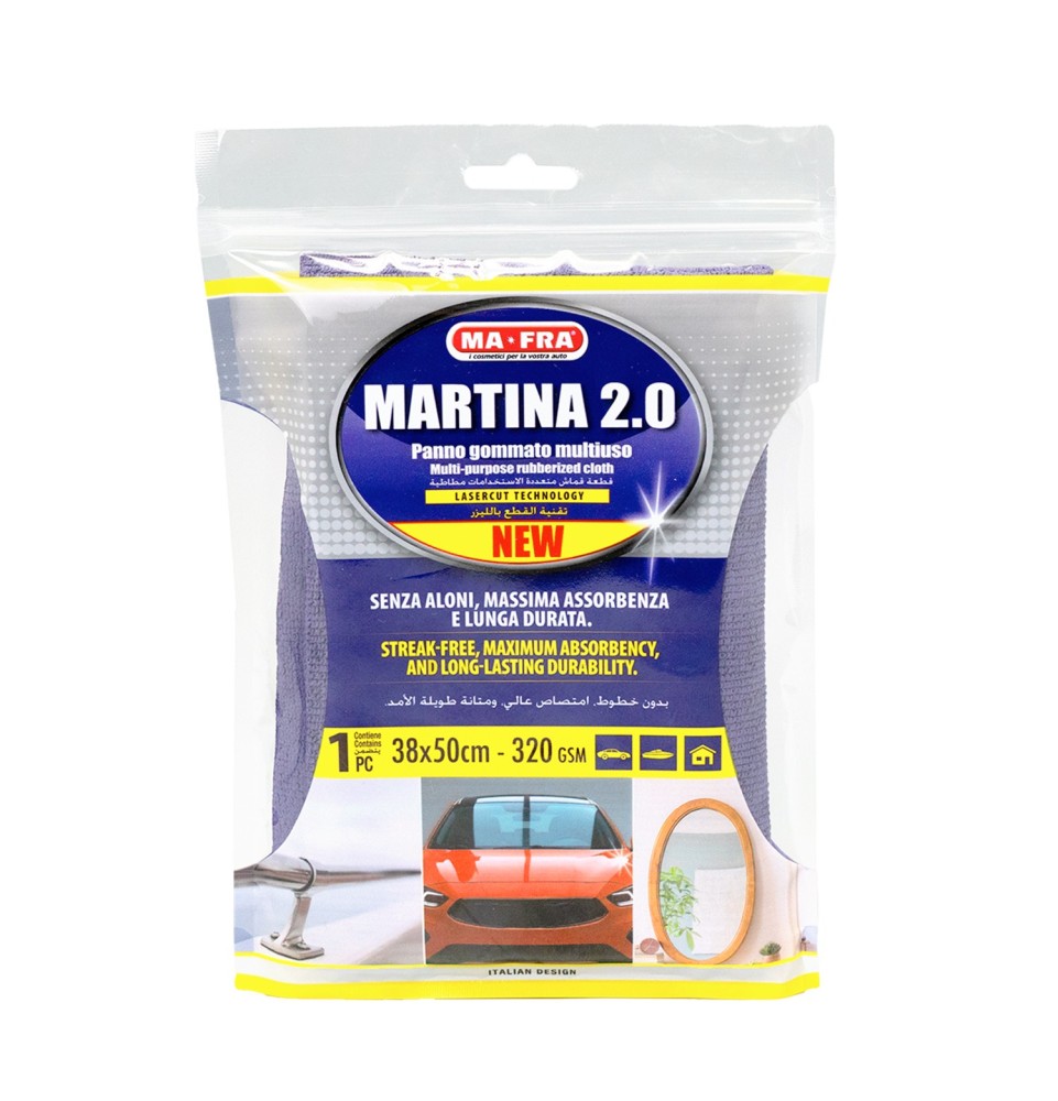 Martina 2.0 – Panno gommato multiuso per Auto, Nautica e Casa