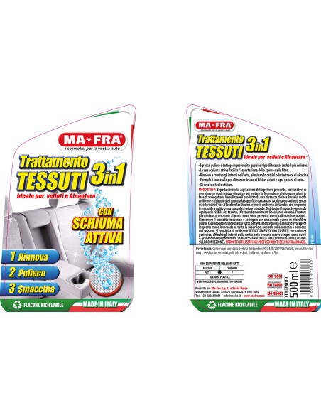 Trattamento 3in1 Tessuti prodotto pulizia tessuti interni auto