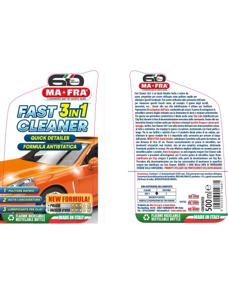 Fast Cleaner 3in1 Quick Detailer con formula antistatica | Mafra Shop