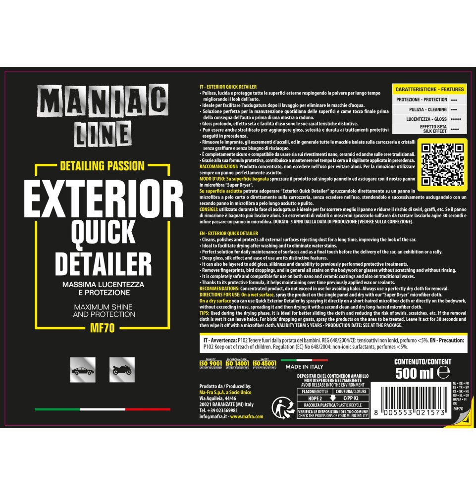 Exterior Quick Detailer - Maniac Line For Car Detailing 2