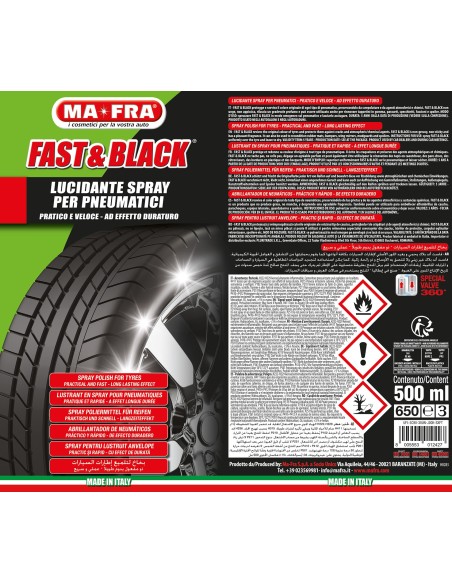 Fast & Black 500ml lucidante spray per pneumatici