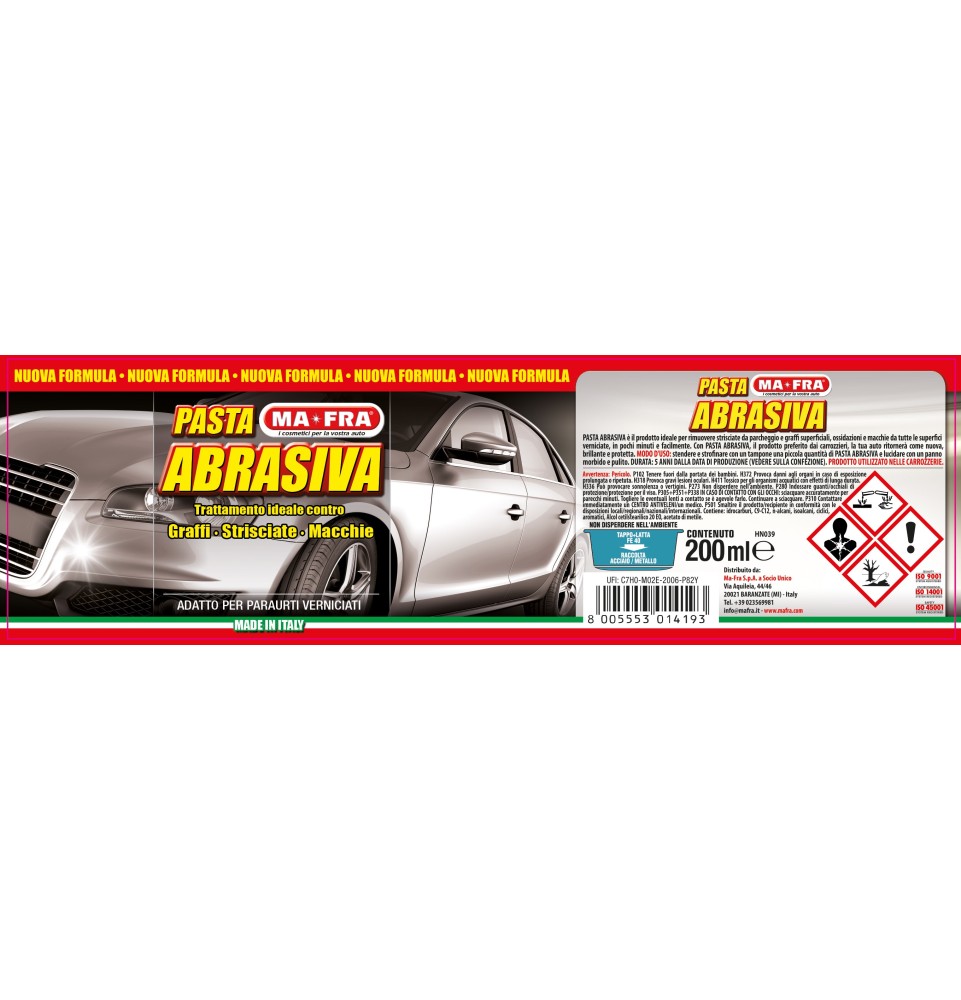 Pasta Abrasiva media fine per graffi e strisciate