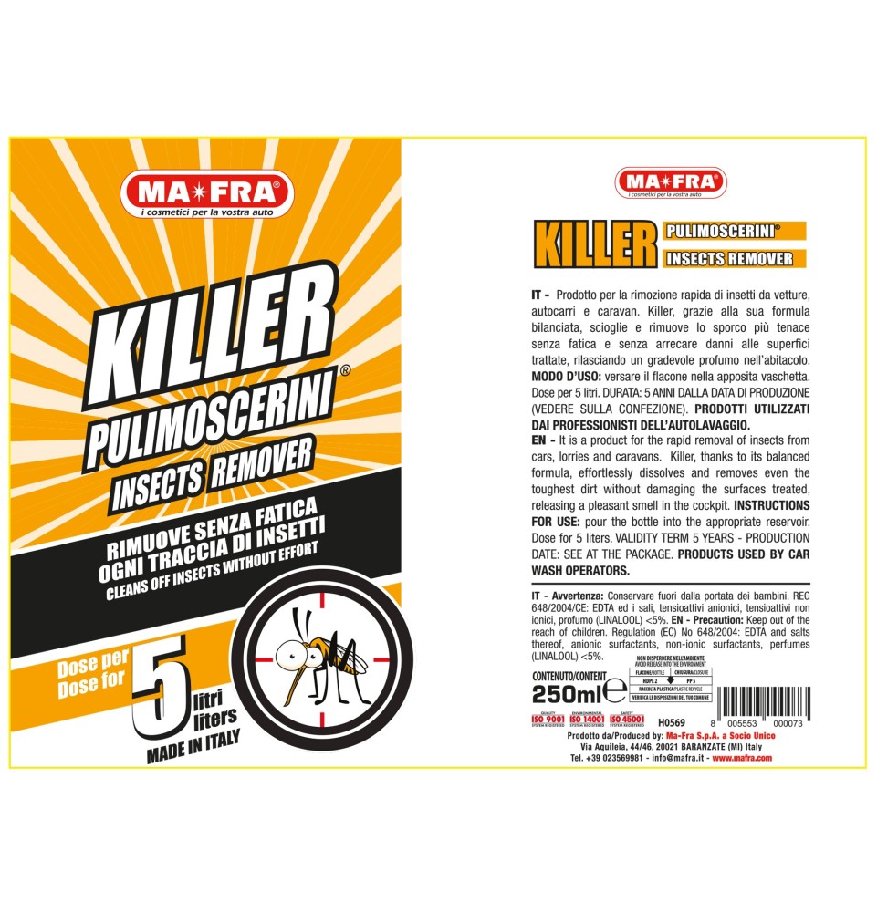 Killer 250ml rimuovere insetti dalla carrozzeria auto 2