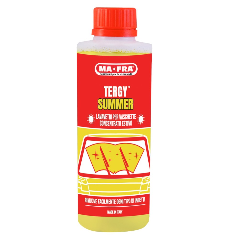 Tergy Summer 250ml | Liquido estivo lavavetri concentrato per vaschette tergicristallo auto | Mafra Shop