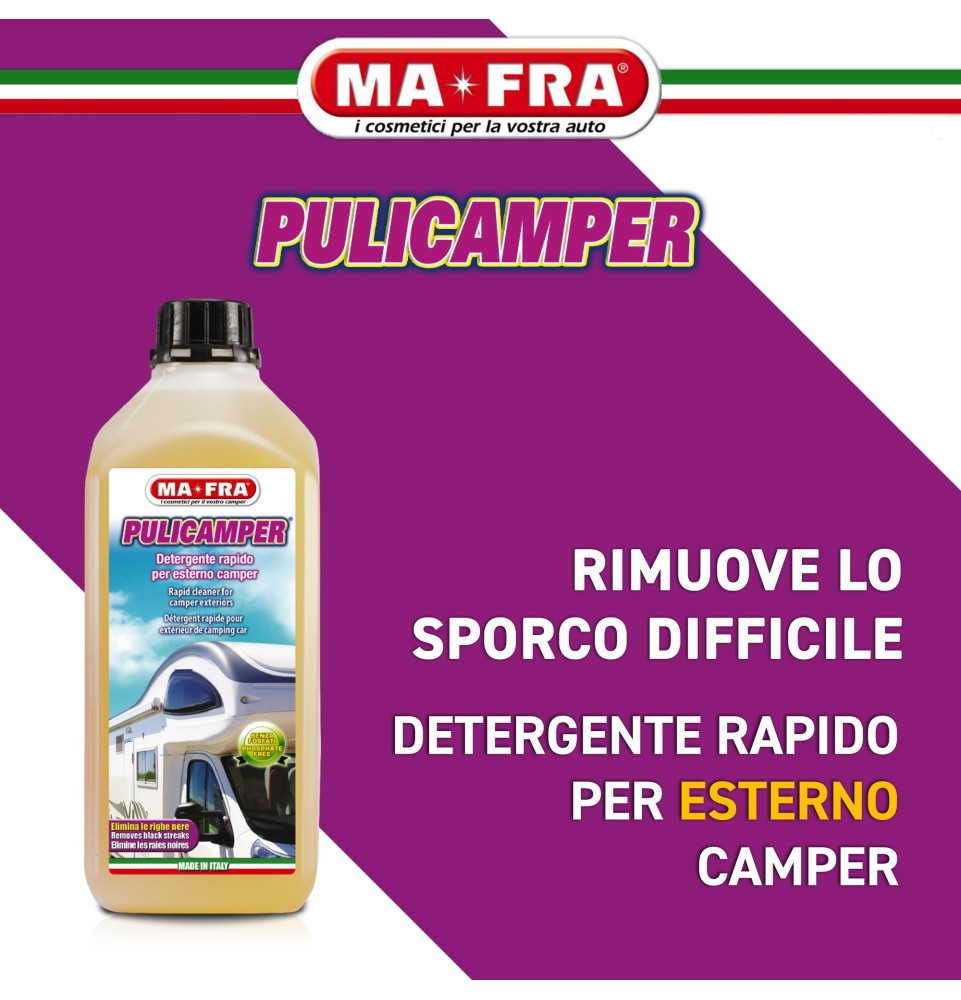 Pulicamper detergente rapido lavaggio esterno camper