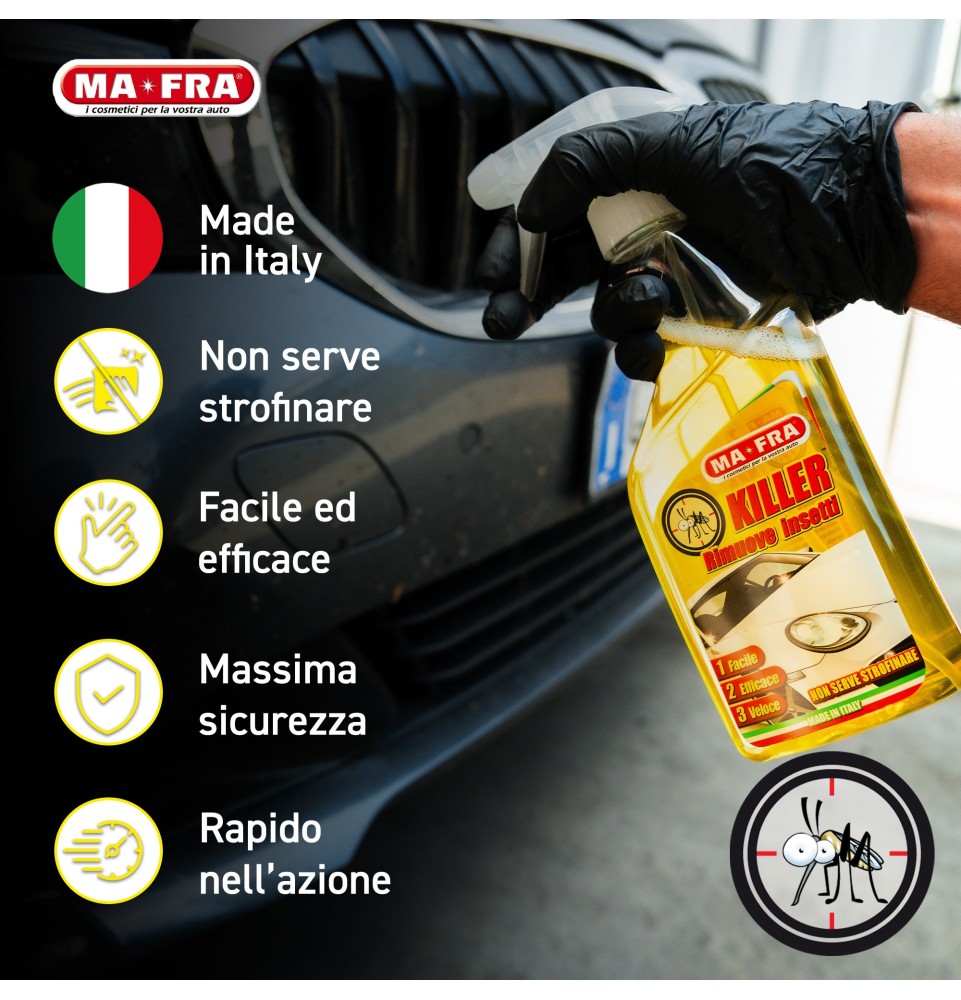 Killer rimuovere insetti dalla carrozzeria auto