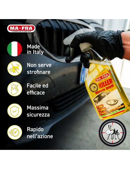 Killer rimuovere insetti dalla carrozzeria auto