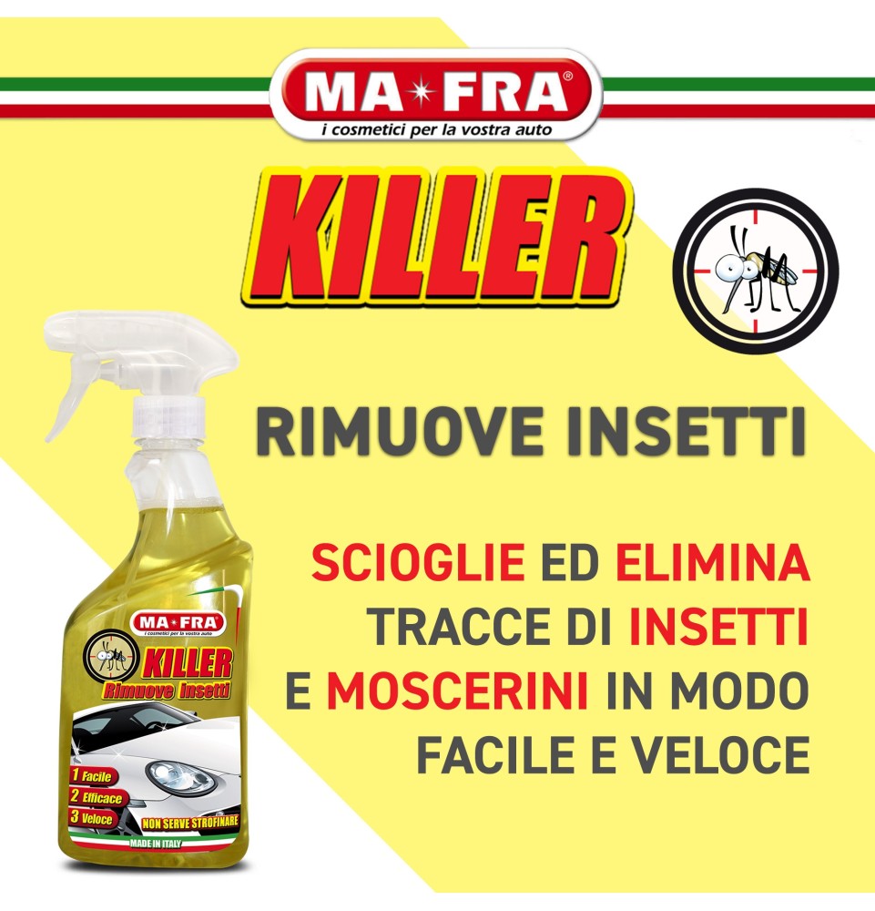 Killer rimuovere insetti dalla carrozzeria auto