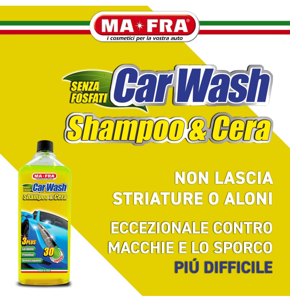 Car Wash Shampoo e Cera lave e lucida in un'unica operazione