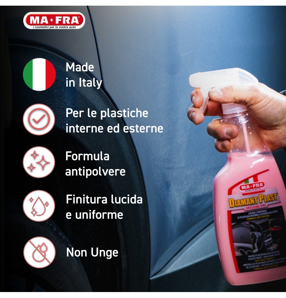 Diamant Plast Dressing Pro 250ml lucida e protegge plastiche interne esterne auto | Mafra Shop