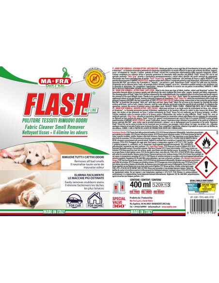 Flash Pet - Pulitore tessuti rimuovi odore
