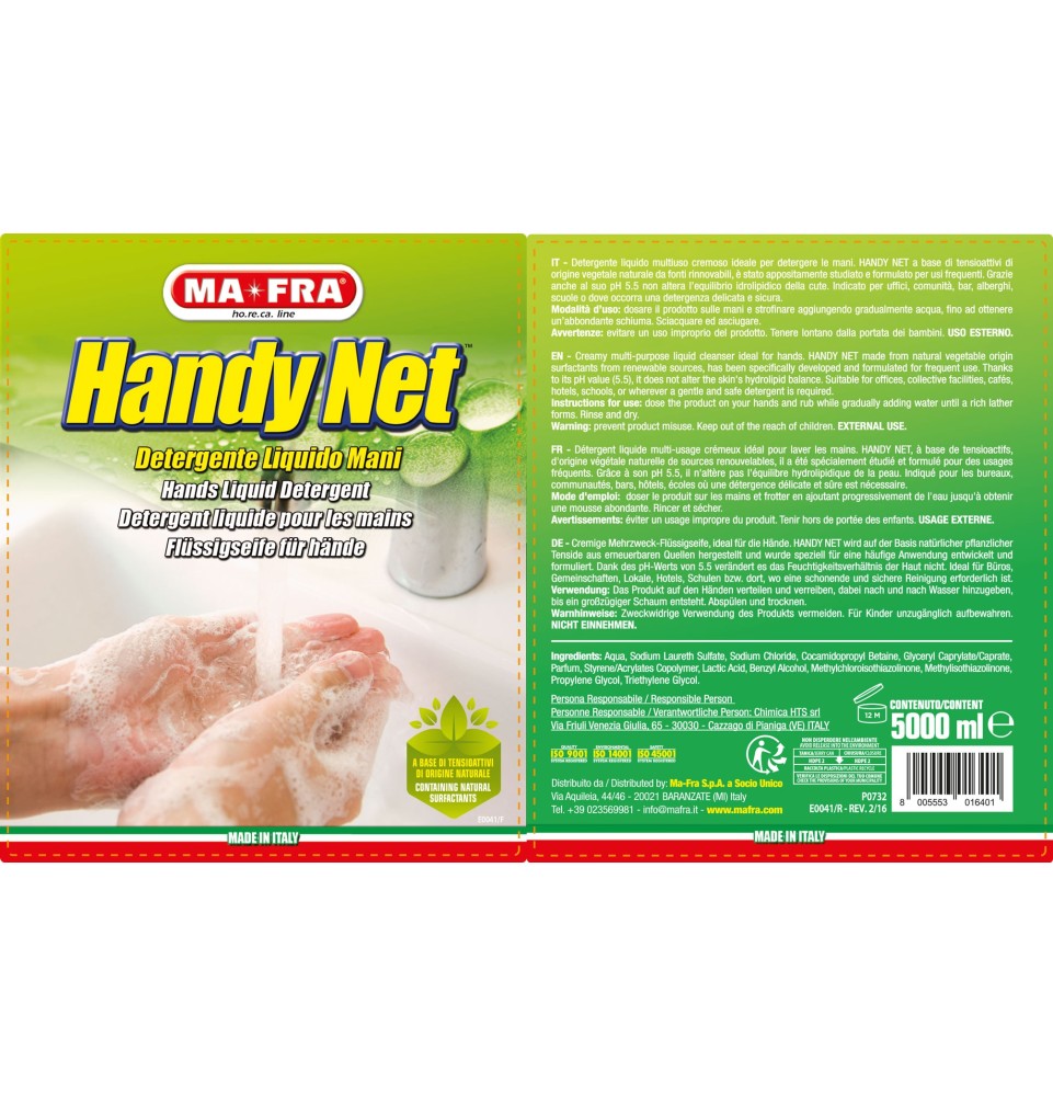 Handy Net Plus 500ml | Sapone Igienizzante Mani | Mafra Shop