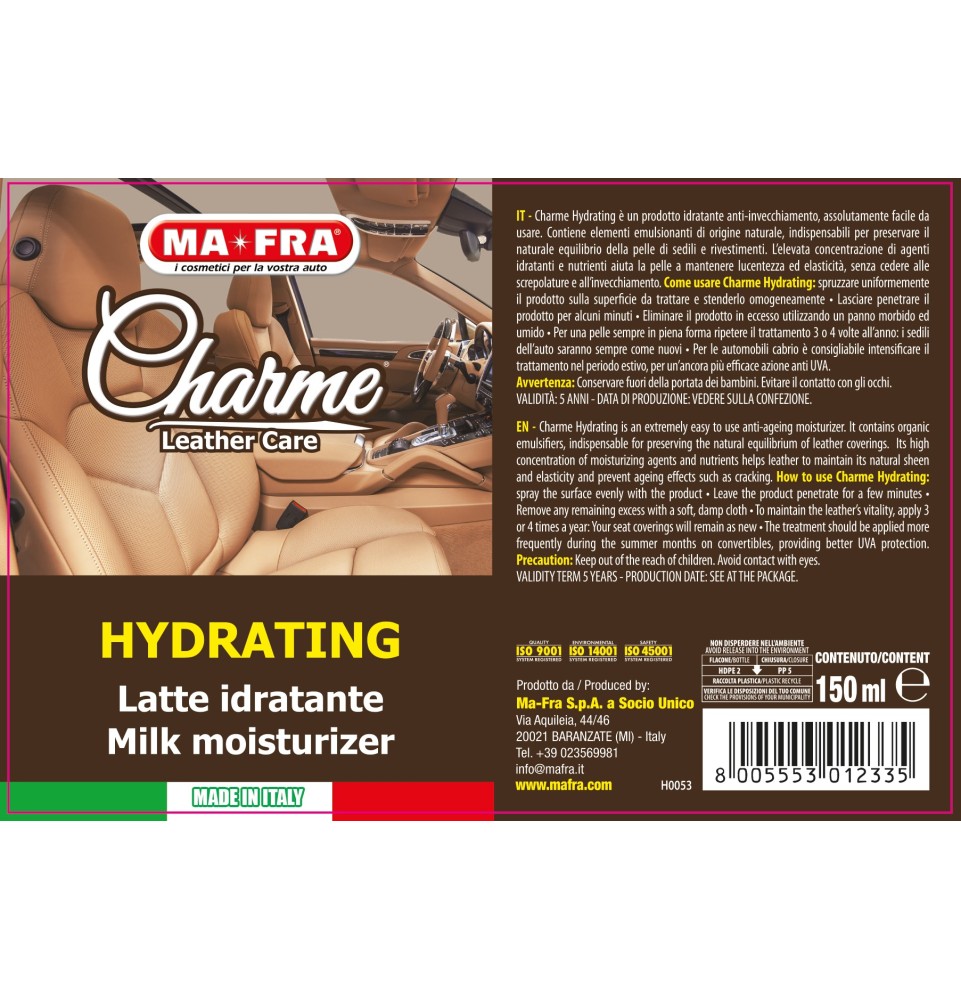 Charme Leather Car Kit - Pulizia interni in pelle auto - KIT AUTO IN PROMO