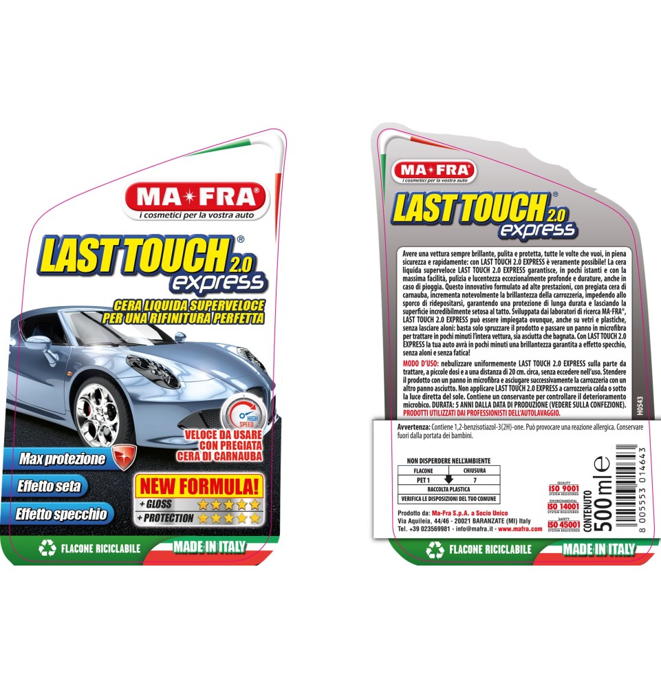 Last Touch Express 2.0 cera liquida superveloce per auto