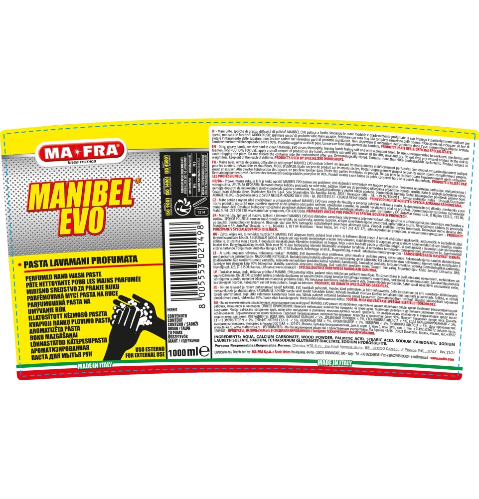 Manibel Pasta - Lavamani professionale