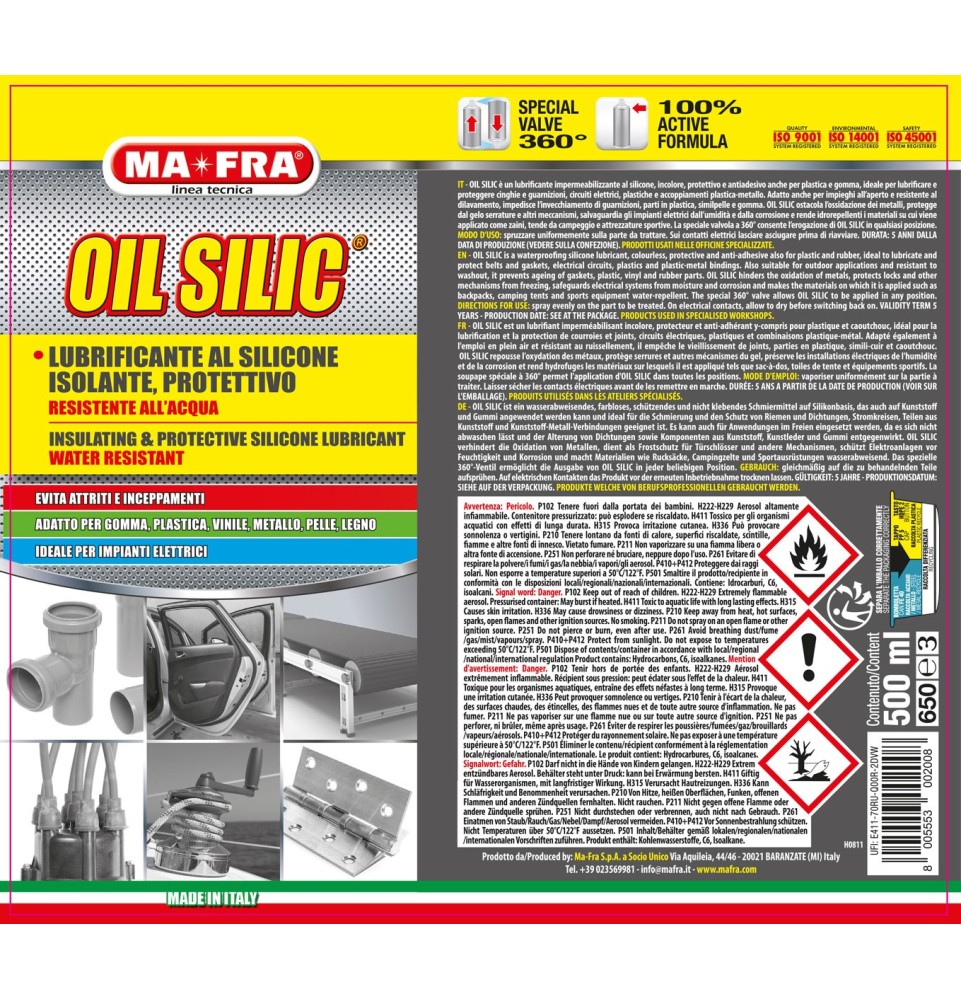 Oil Silic | Lubrificante Siliconico Spray | Mafra