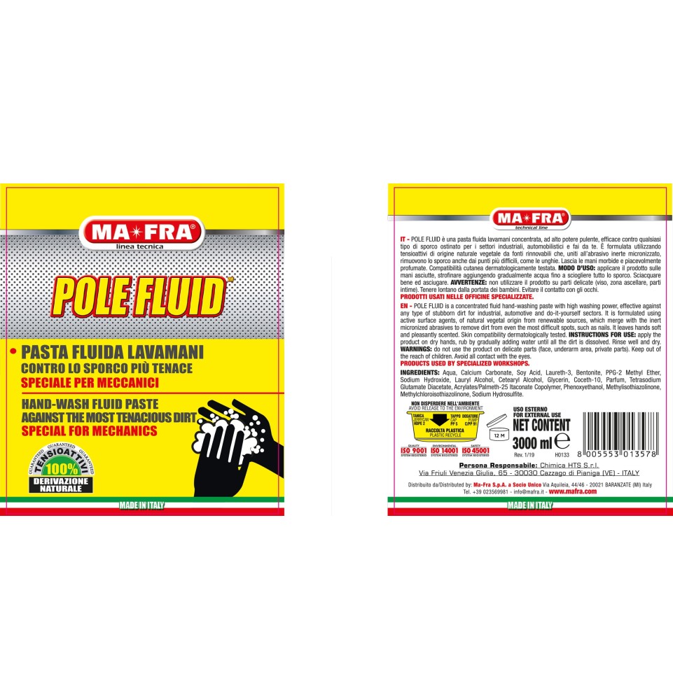 Pole Fluid crema gel lavamani