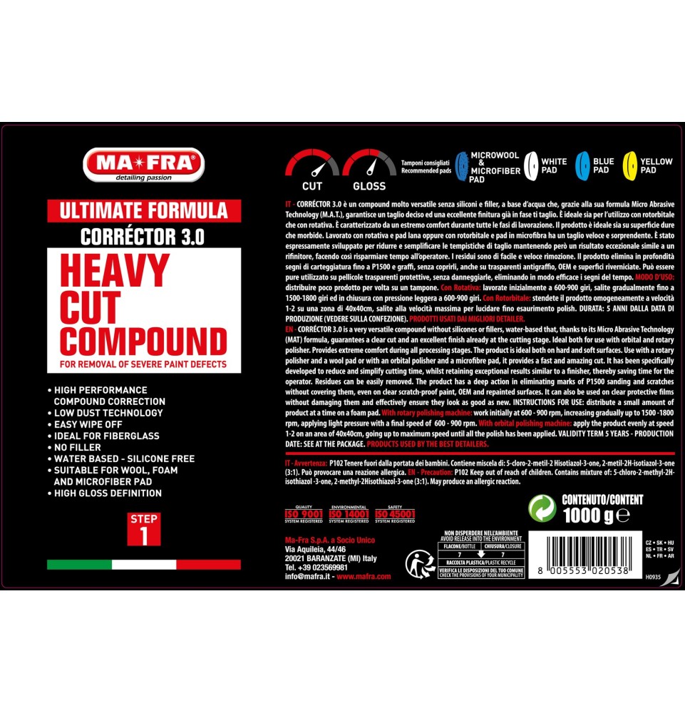 Polish Corrector 3.0 1000 gr | Heavy Cut Compound | Mafra Shop 2