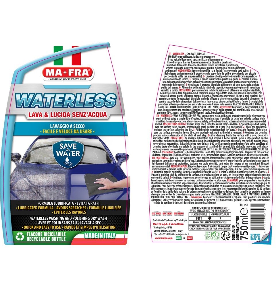 Waterless lava e lucida senz'acqua | Lavaggio a secco | Mafra Shop 2