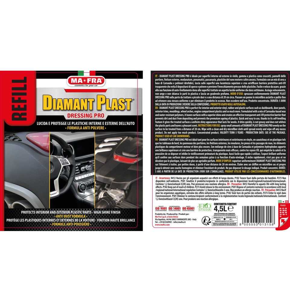 Diamant Plast Dressing Pro Refill 4500ml Lucida plastiche auto Mafra Shop 2