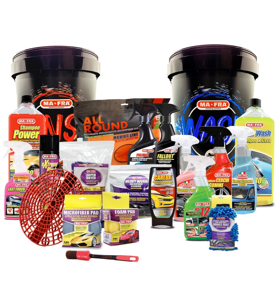 Kit Completo Lavaggio Auto Esterno e Interno | I migliori prodotti Mafra per prenderti cura della tua auto| Mafra