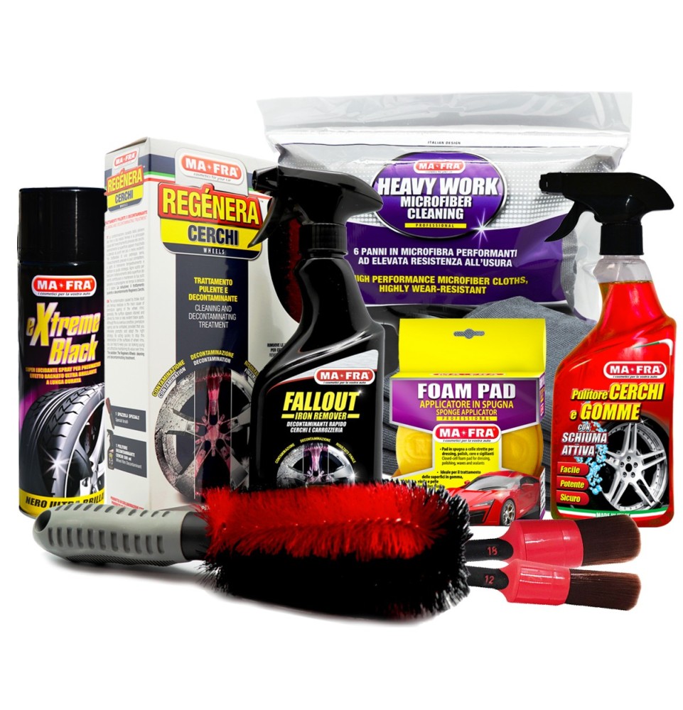 Kit Pulizia e Decontaminazione Cerchi e Gomme | Pulire cerchi e gomme auto | Mafra Shop