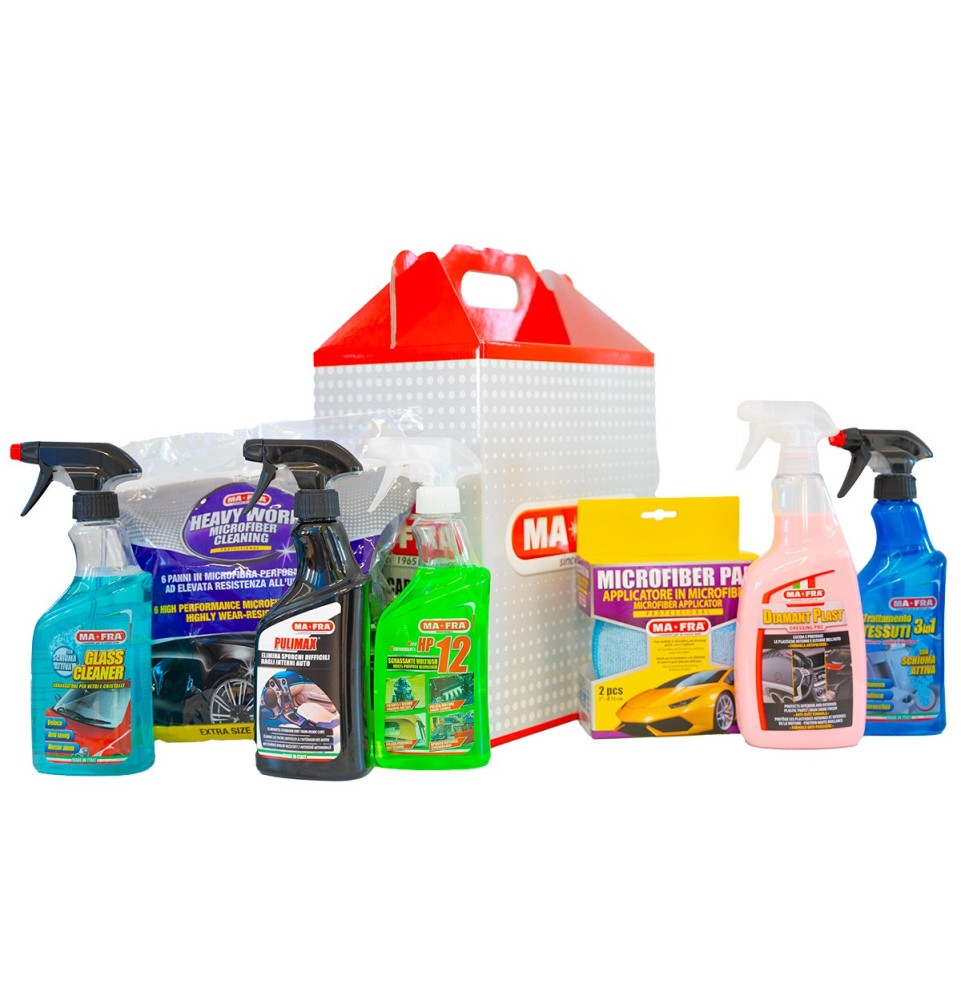 Kit box red lavaggio interni tessuti | Kit completo pulizia interni in tessuto | Mafra Shop