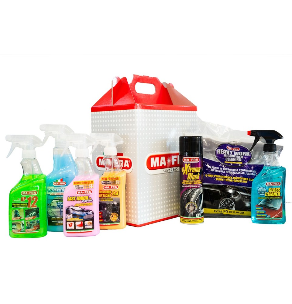 Kit box red lavaggio auto senz'acqua| una soluzione rapida per il lavaggio auto | Mafra Shop
