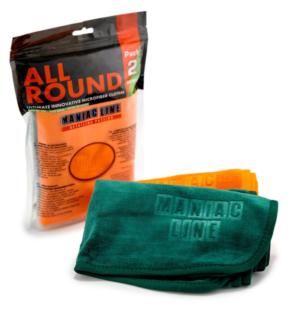 All Round panni microfibra pulizia superfici auto Maniac Line 2