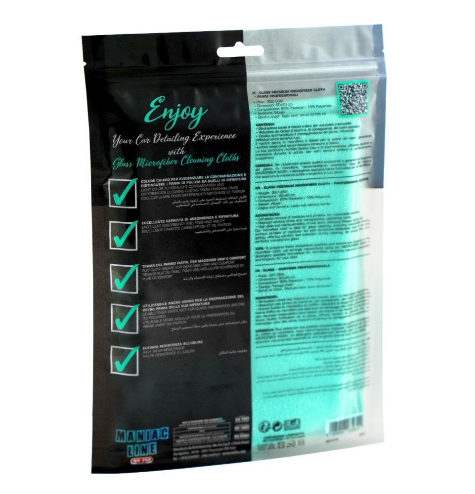 Glass Ultimate Microfiber Cloth panno pulizia vetri Maniac Line