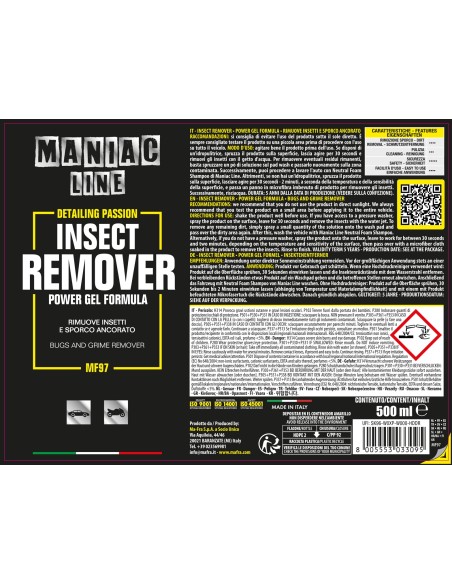 Insect Remover 500ml | Rimuove insetti e sporco ancorato | Mafra Shop