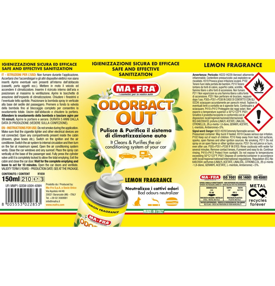 Odorbact Out Lemon Purificante Interni 2